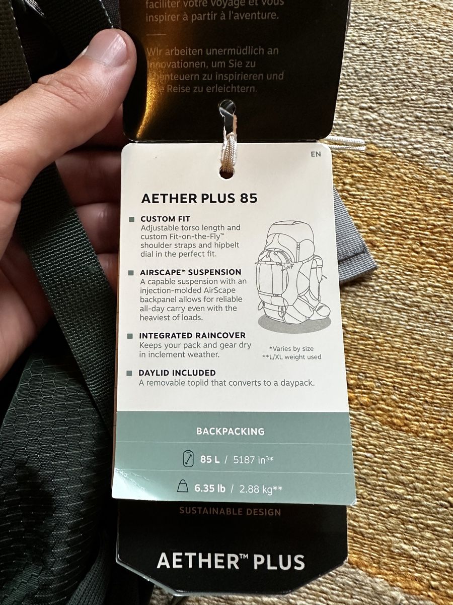 Osprey Sacs à dos: New Osprey Aether Plus 85L Hicking Backpack – Neuf avec emballage d'origine à Villars-Burquin par Iliasso 3