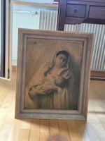 Oelbild Mutter mit Kind in Holzrahmen