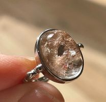 Selten! 100 % echter Phantom-Quarz – Vintage Edelsteinring