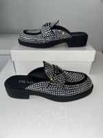 Prada Crystal Embellished Mules - Size 38.5