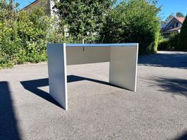 Schreibtisch weiss blau Holz