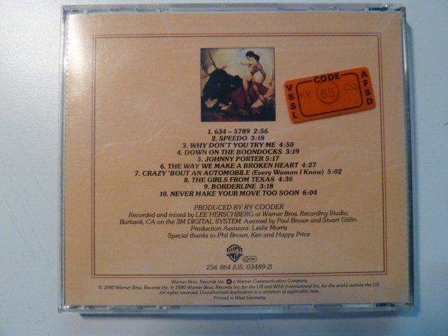 CDs: Ry Cooder - Borderline  (vergriffen) – Gebraucht aus Au ZH von sikoku 2