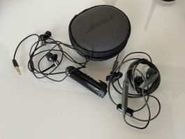 Bose Kopfhörer mit Sony Bluetooth Adapter und Tasche