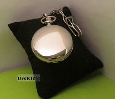 Taschenuhr silber glänzend mit weiss inkl. Kette
