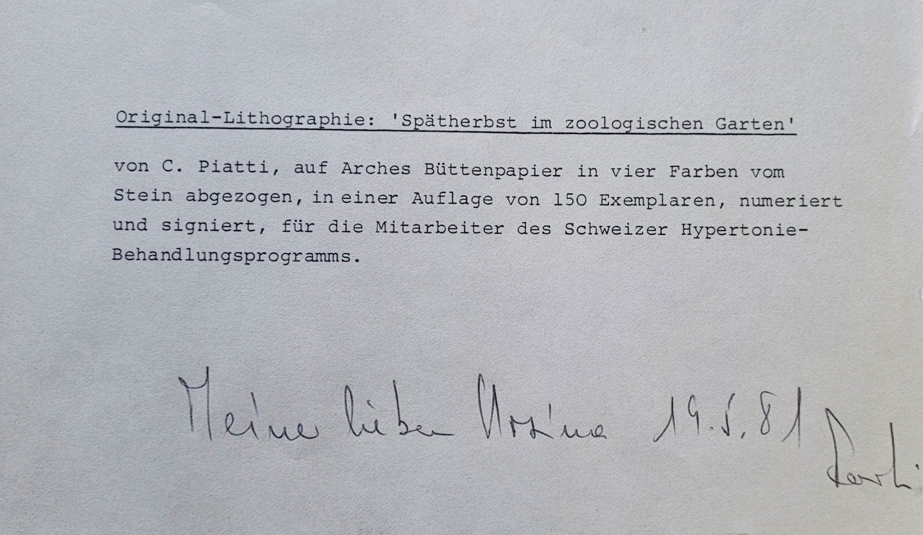 Grafica & Litografie: Celestino Piatti, Originalfarblithografie – Usato da Masein venduto da pratus 5