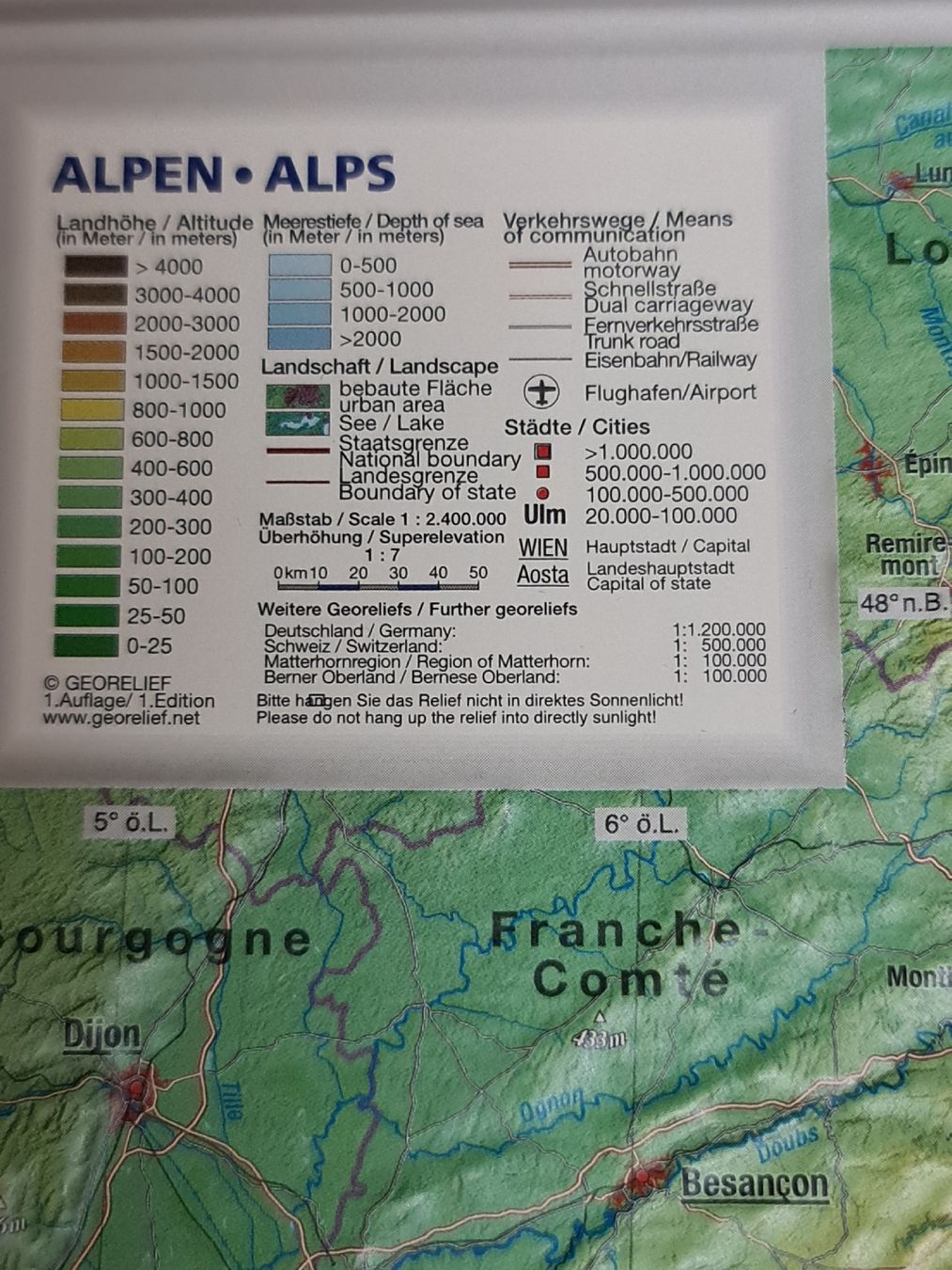 Cartes géographiques & atlas: 3D Reliefkarte Alpen – D'occasion à Thun par erh_fs86 1