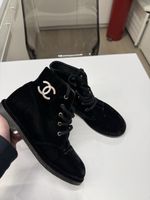 Bottines Chanel Velours Noir (taille-37)
