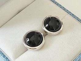 Silber 925 Ohrstecker mit Onyx, edel & makellos- Neu