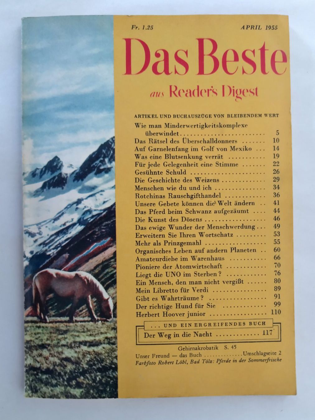 Riviste & Magazine: Das Beste aus Reader's Digest 1955, April / 146 Seiten – Usato da Bellach venduto da JingleJerry 1
