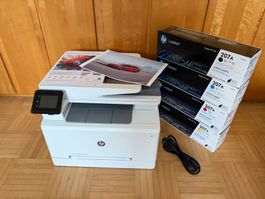 HP Color LaserJet MFP M283fdw Drucker mit Tonerset 207A TOP!