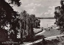 Stansstad, Park des Hotel Winkelried, belebt, gelaufen 1946