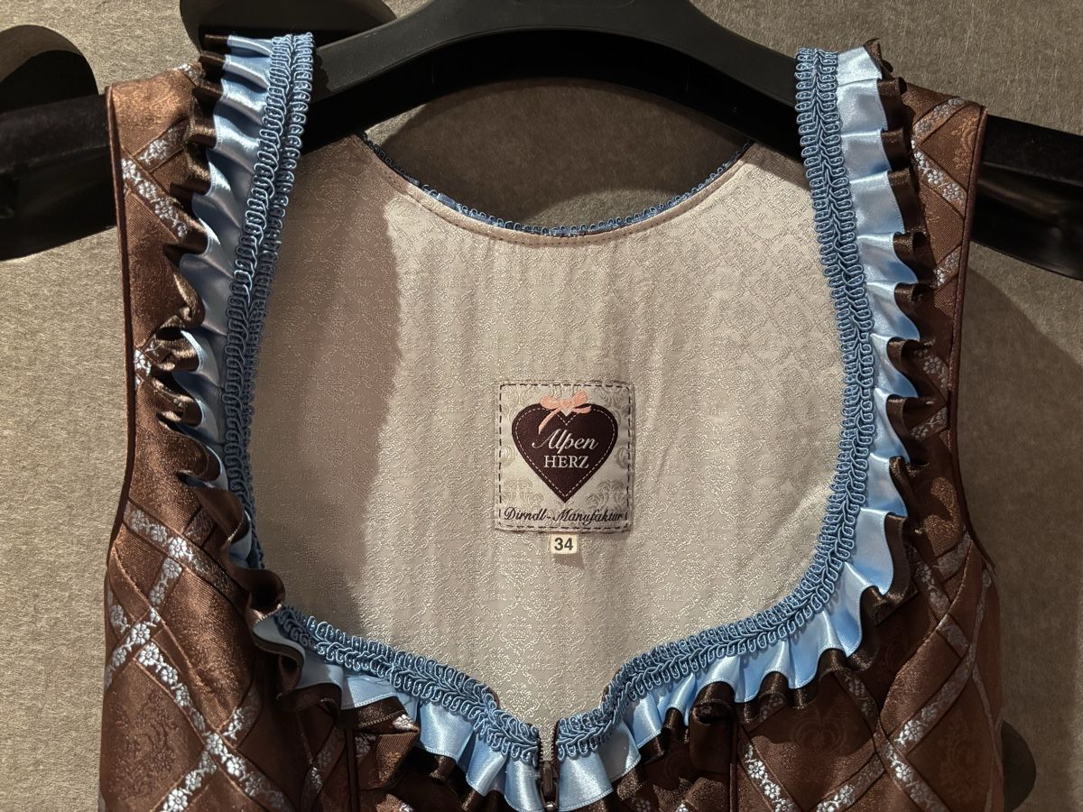 Vestiti: Dirndl Gr. 34 Braun/Blau von Alpenherz – Usato da Bottighofen venduto da lwa_11686 2