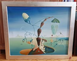 Surrealistisches Ölgemälde, Ramiro Fonti 1973 (Basel/Riehen)