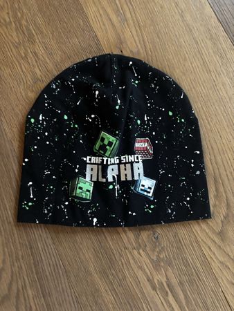 Minecraft Mütze, Schwarz, neuwertig, Grösse 53-56 cm