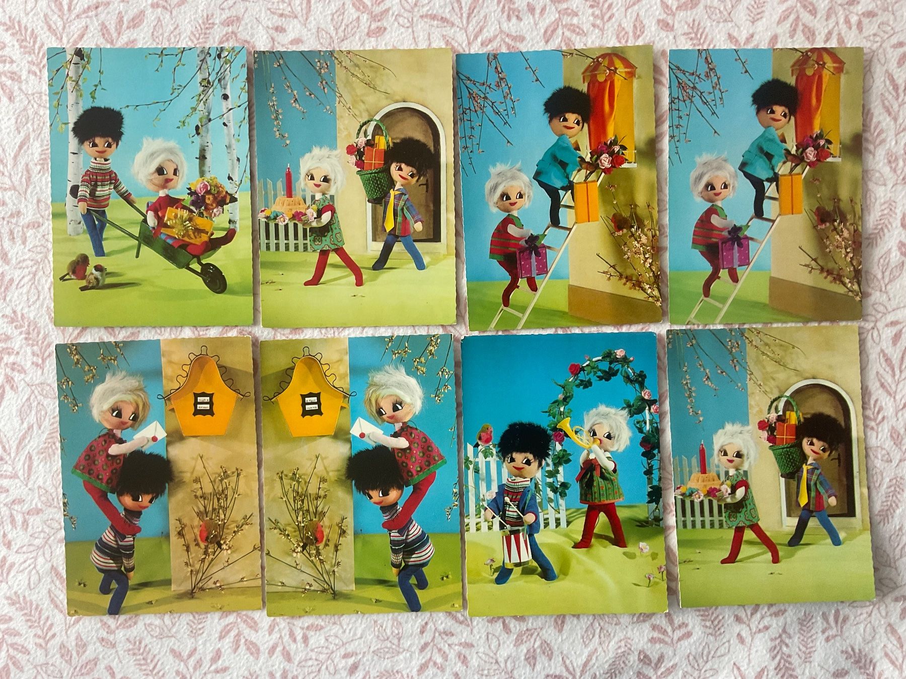 Cartoline postali: 8 AK Kitsch Puppen – Usato da Zürich venduto da Tolima194