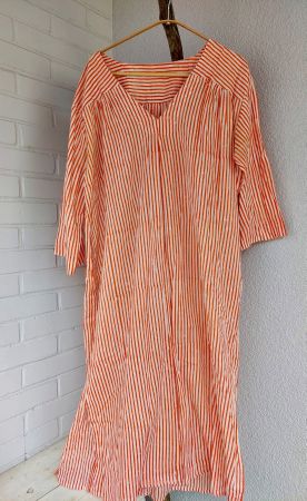 Red Block Print Striped Summer Dress