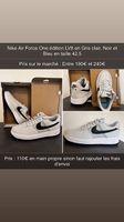 Nike Air Force One édition LV8 Gris clair Noir et Bleu en 42