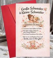 GRUSSKARTE M SCHÖNEM TEXT, *GROSSE SCHWESTER+KLEINE SCHWESTE