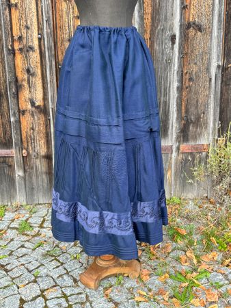 Vintage Unterrock für antikes Kleid um 1900 dunkelblau