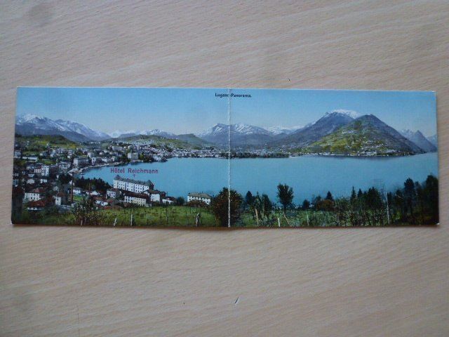 Cartoline postali: Doppelansichtskarte Lugano-Panorama – Usato da Walkringen venduto da Casablanca777