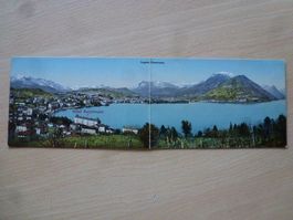 Doppelansichtskarte Lugano-Panorama