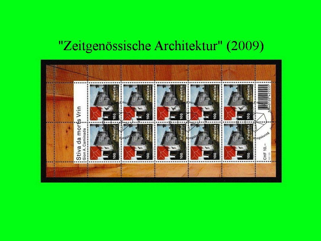 Alle Briefmarken: Bogen "Zeitgenösische Architektur" (2009) – Neu (gemäss Beschreibung) aus Dübendorf von chiara48 2