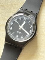 Swatch Uhr schwarz Zifferblatt mit Datum Damenuhr