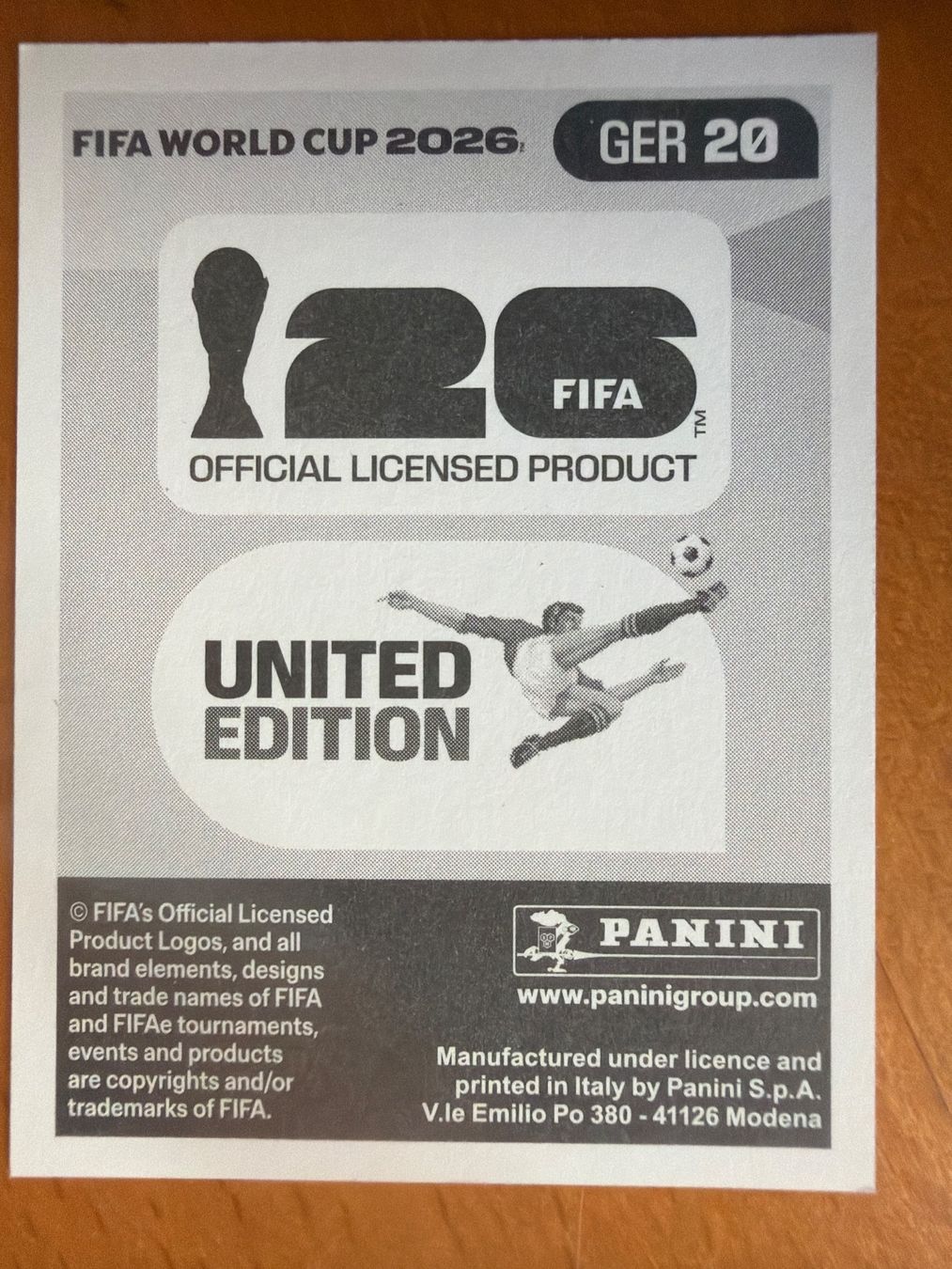 Panini Cartes à collectionner: Panini GER20 – Neuf (Voir description) à Susten par Rechnun 1