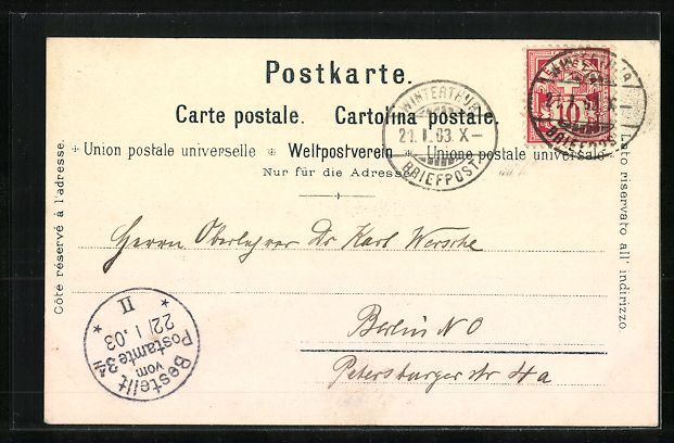 Ansichtskarten: Winterthur, Primarschulhaus Geiselweid – Gebraucht aus Berlin von bartko-reher 1