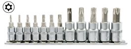 Bit-Einsatz-Satz, Torx mit Bohrung, T8 - T60, 12-tlg.