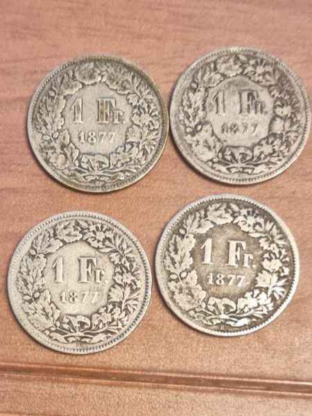 Tutti le monete: 1 FR 1877 Lot 4 Stück – Usato da Bure venduto da chap981