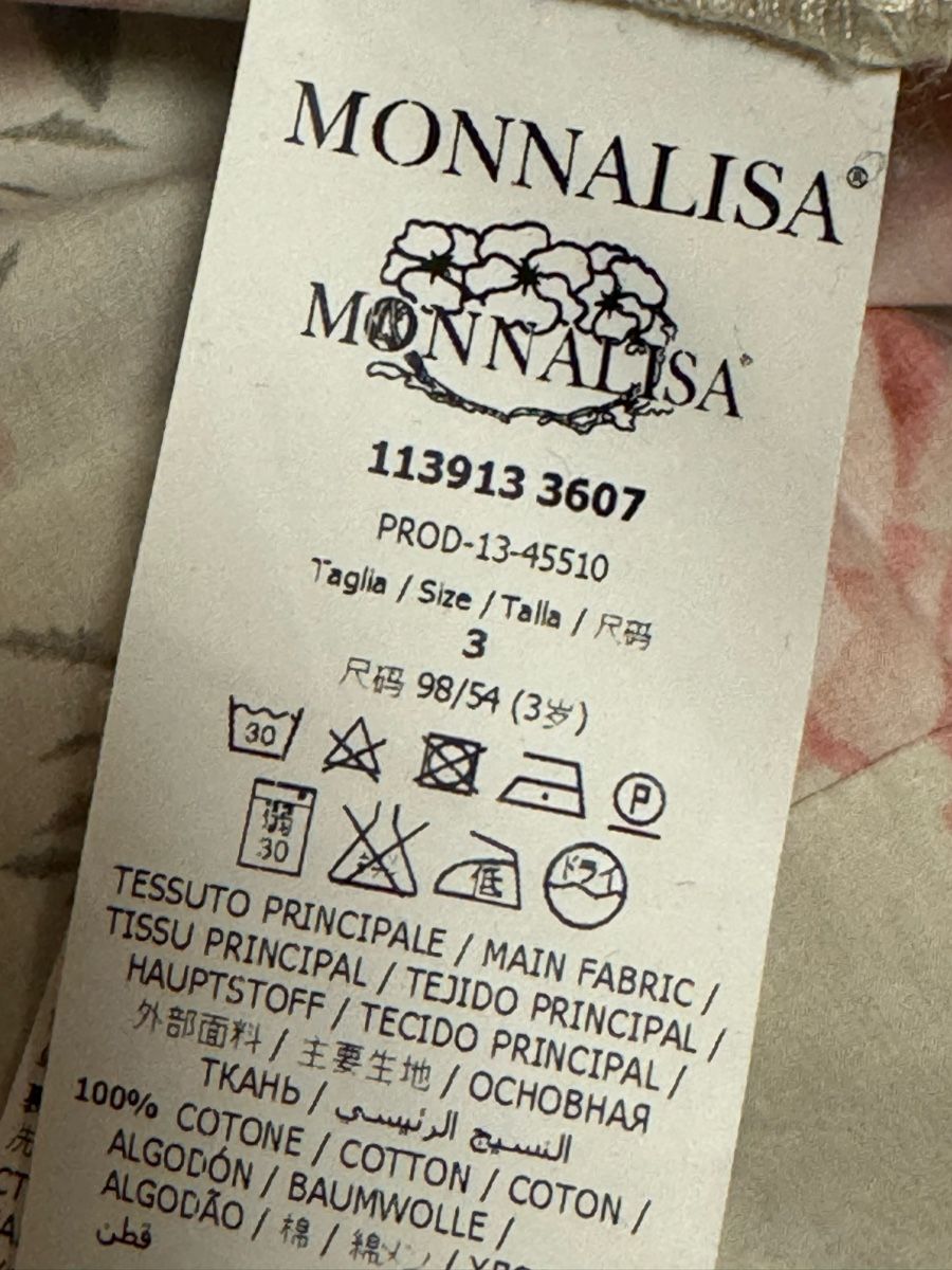 Monnalisa Vestiti & Gonne: Monnalisa Kleid, Gr. 98, Blumenmuster. – Usato da Genthod venduto da Tidus04 3
