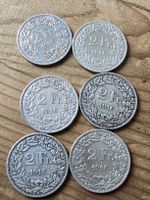 6x 2 CHF Munzen 1916 Helvetia Sammelmuenzen Silber 835