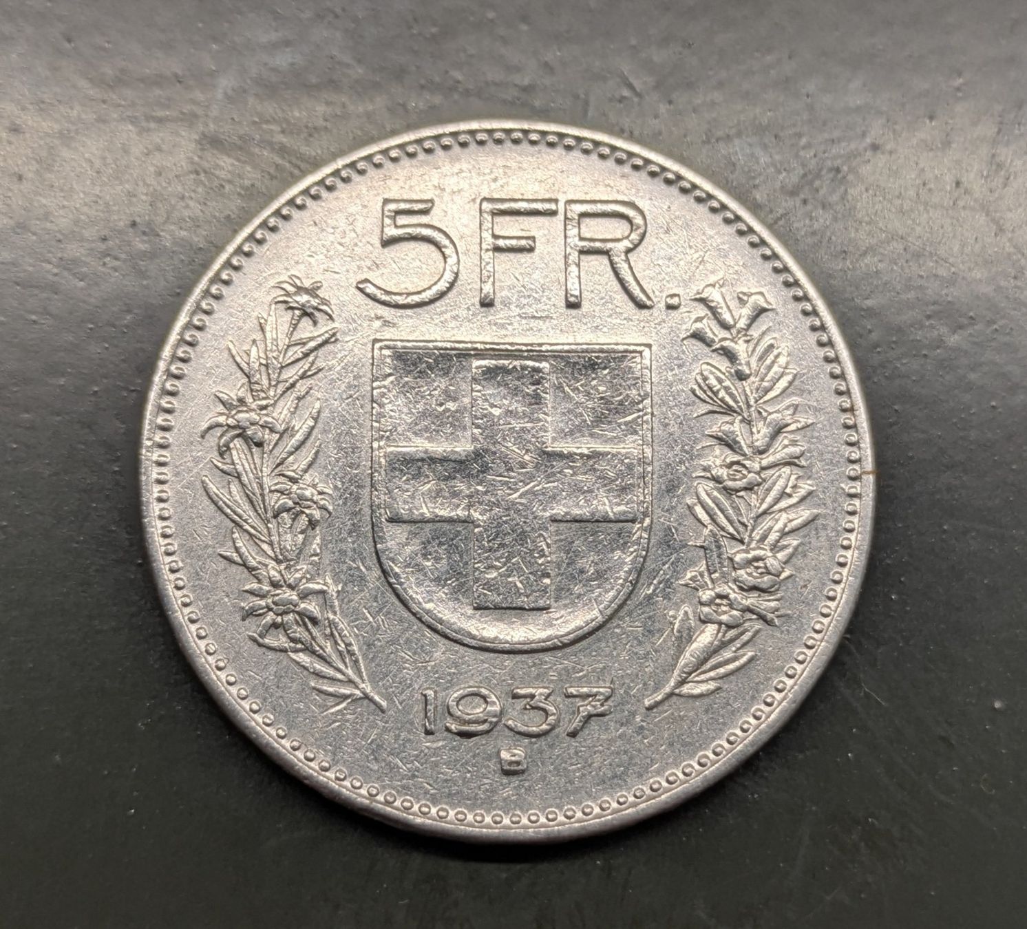 Tutti le monete: 5 Fr. CH 1937 Silber – Usato da Zetzwil venduto da Spitz70