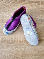 Hausschuhe Kind aus Leder mit Reissverschluss Lila N° 23