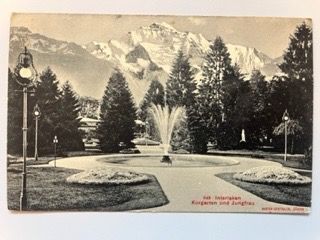 Cartoline postali: Interlaken Kurgarten und Jungfrau – Usato da Sargans venduto da nicsam1815