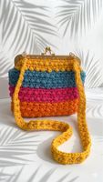 Colorful Hand-Knitted Purse - Perfect Summer Accessory!