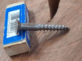 1 antike Senk Holz Schraube Ø 0.7cm x 5cm, roh (3517#NSH6)