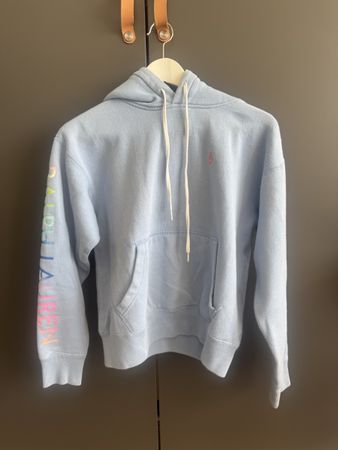 Ralph Lauren Pastel Blue Hoodie Size S - Perfect for Spring