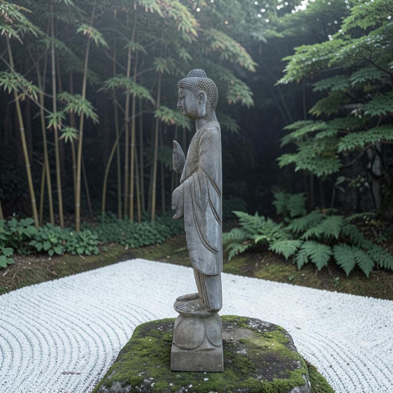 Skulpturen & Statuen: Alte Naturstein Buddha Statue Garten Steinfigur stehend – Gebraucht aus Hilpoltstein von asienlifestyle888 6