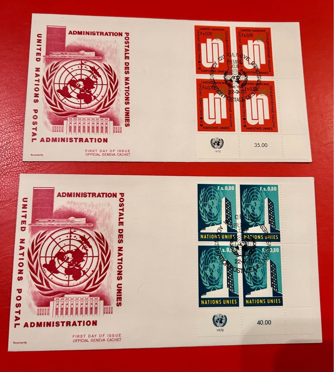 Tous les timbres: 5 Fdc ONU – D'occasion à Petit-Lancy par Pierre_le_voyageur 2