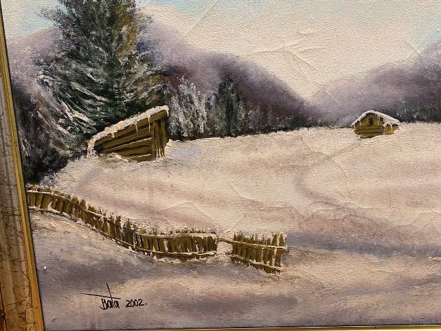 Dipinti: Bata Winterlandschaft 49 x 65 cm Öl / Leinwand – Usato da Baden venduto da Hug_Mee 4