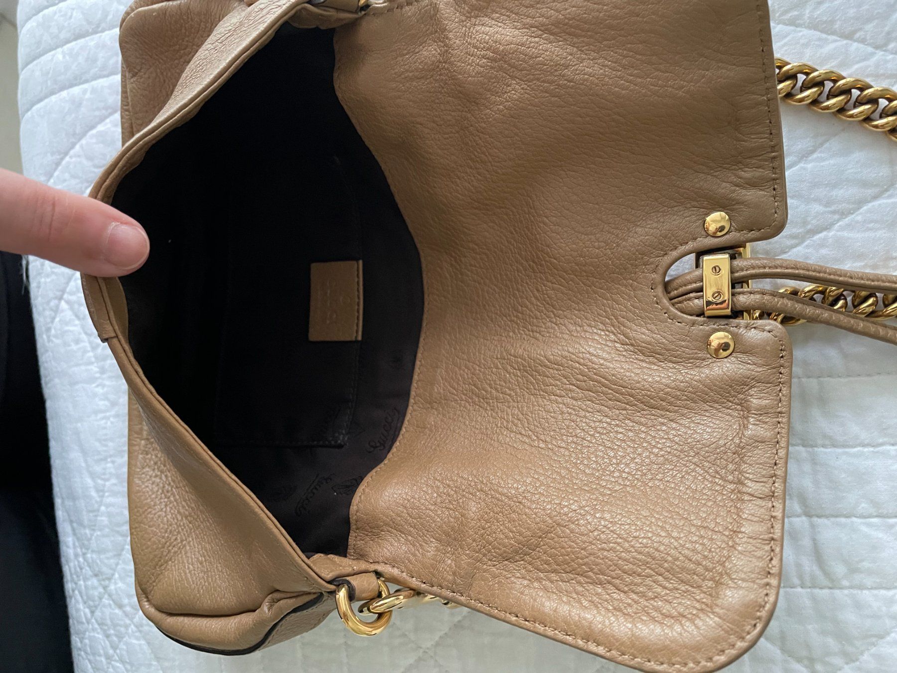 Gucci Borse da donna: Gucci Schulter-/Handtasche hellbraun – Usato da Muttenz venduto da einfach-schoen 5
