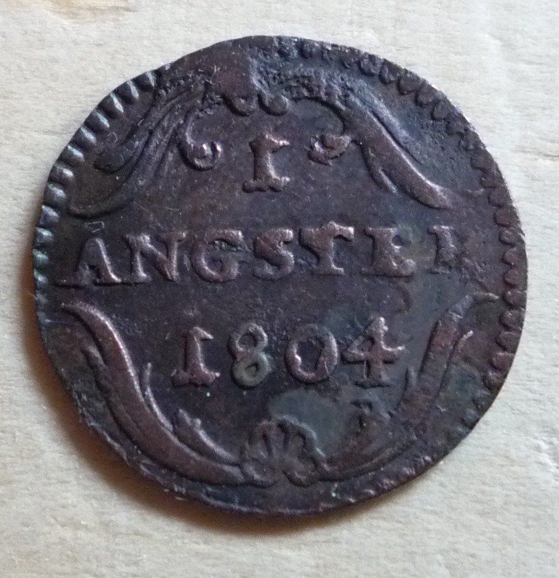 Tutti le monete: 1 Angster Zug 1804, ss, Kat. CHF 400.-- – Usato da Rieden SG venduto da Sammelfreund 1