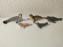 Schleich Seehund Meerestiere Tiere Familie Set Herde