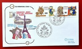 VATIKAN FRANKREICH FLUGPOST FLUG PAPST ROM PARIS FRANCE 1980