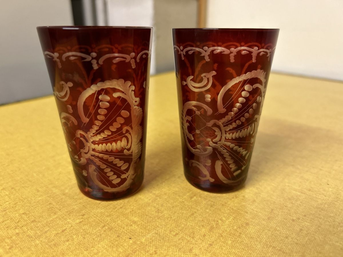 Bicchieri: 2 Schönes Schnapsgläser Böhmische Glas geschliffen. – Usato da Lanzenhäusern venduto da vic63 4