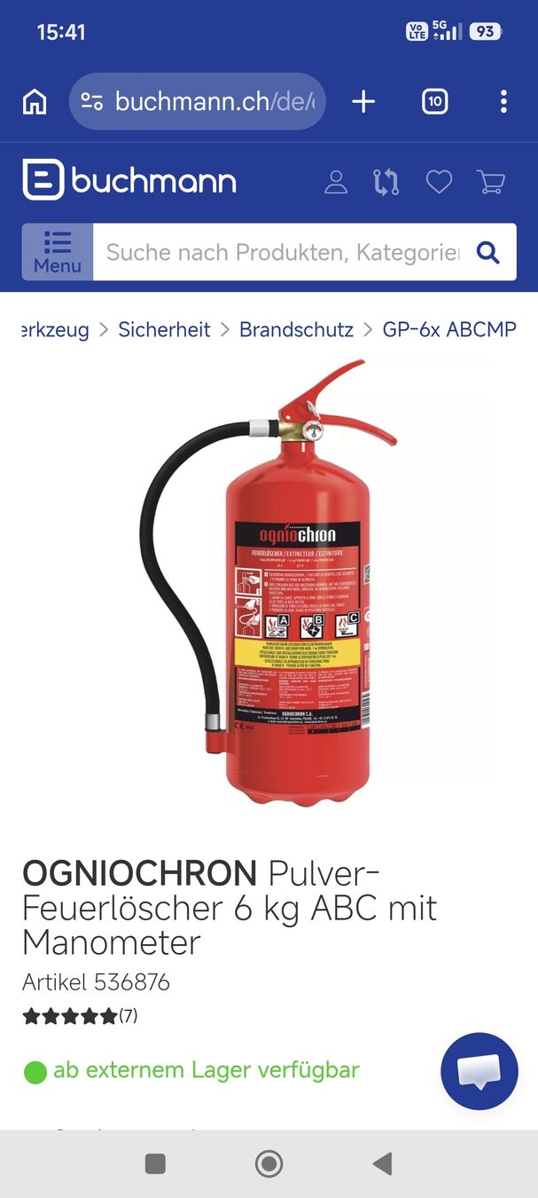 Feuerlöscher: Pulver Feuerlöscher – Neu (gemäss Beschreibung) aus Gunzwil von Becertu 1