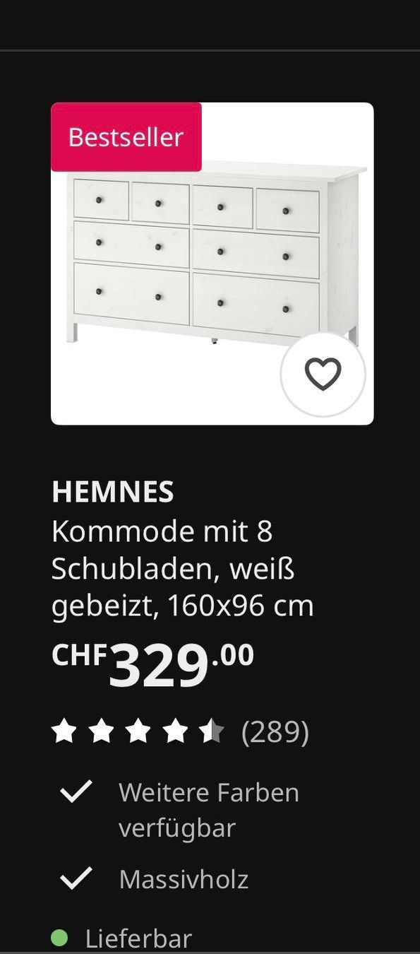 Ikea Cassettiere: Kommode, weiss, 8 Schubladen, 160x96cm – Usato da Oftringen venduto da Cano1907 9