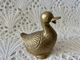 Messing Ente Figur Briefbeschwerer Vintage